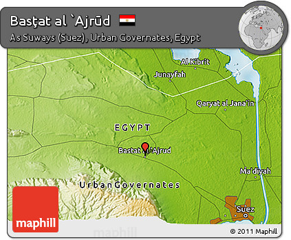 Physical 3D Map of Basţat Al `Ajrūd