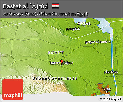 Physical 3D Map of Basţat Al `Ajrūd