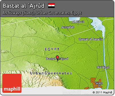 Physical 3D Map of Basţat Al `Ajrūd