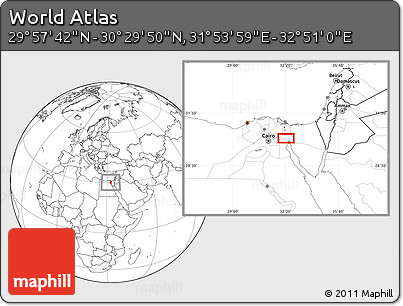Blank Location Map of the Area around 30° 13' 46" N, 32° 22' 30" E