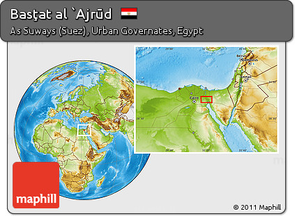 Physical Location Map of Basţat Al `Ajrūd