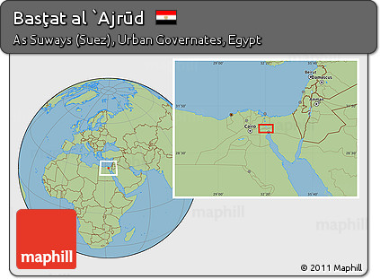 Savanna Style Location Map of Basţat Al `Ajrūd