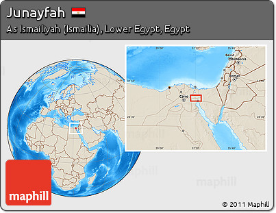 Shaded Relief Location Map of Junayfah