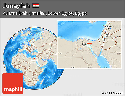 Shaded Relief Location Map of Junayfah