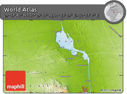 Physical Map of the Area around 30° 13' 46" N, 32° 22' 30" E