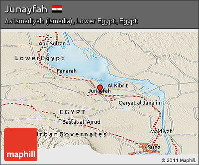 Shaded Relief Panoramic Map of Junayfah