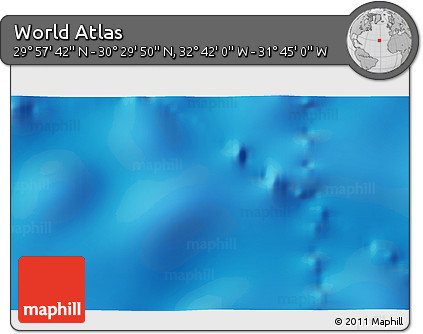 Shaded Relief 3D Map of the Area around 30° 13' 46" N, 32° 13' 30" W