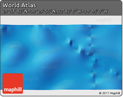 Shaded Relief 3D Map of the Area around 30° 13' 46" N, 32° 13' 30" W