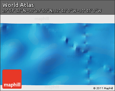 Shaded Relief 3D Map of the Area around 30° 13' 46" N, 32° 13' 30" W