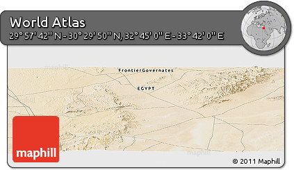 Satellite Panoramic Map of the Area around 30° 13' 46" N, 33° 13' 30" E