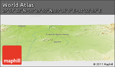 Physical Panoramic Map of the Area around 30° 13' 46" N, 34° 4' 30" E