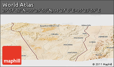 Satellite Panoramic Map of the Area around 30° 13' 46" N, 34° 55' 29" E