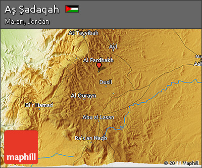 Physical 3D Map of Aş Şadaqah
