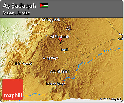 Physical 3D Map of Aş Şadaqah
