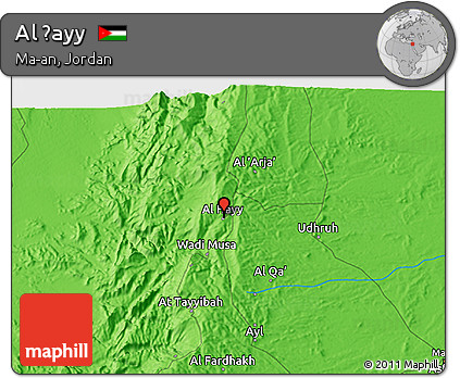 Political 3D Map of Al Ḩayy