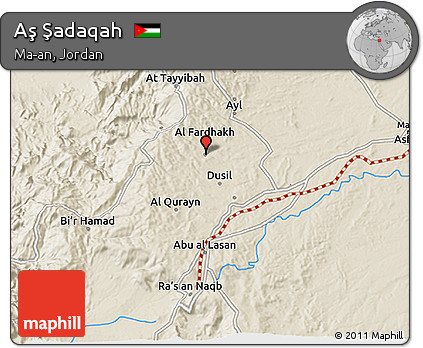Shaded Relief 3D Map of Aş Şadaqah