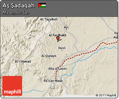 Shaded Relief 3D Map of Aş Şadaqah