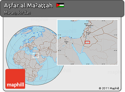 Gray Location Map of Aşfar Al Maḩaţţah