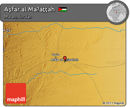 Physical Map of Aşfar Al Maḩaţţah