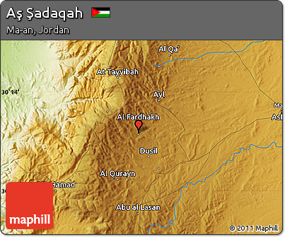 Physical Map of Aş Şadaqah