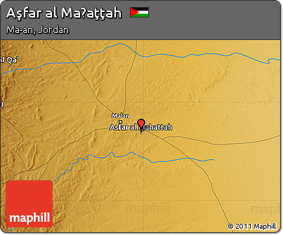 Physical Map of Aşfar Al Maḩaţţah