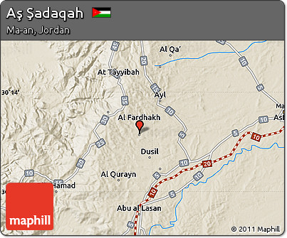 Shaded Relief Map of Aş Şadaqah