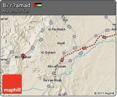 Shaded Relief Map of Bi'r Ḩamad