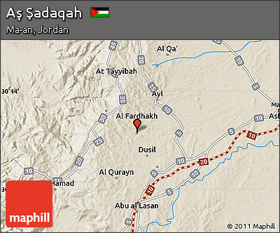 Shaded Relief Map of Aş Şadaqah