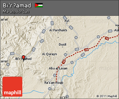 Shaded Relief Map of Bi'r Ḩamad