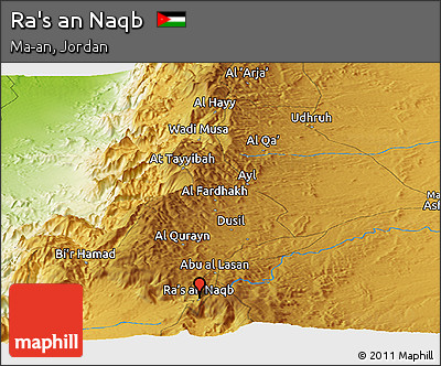 Physical Panoramic Map of Ra's An Naqb
