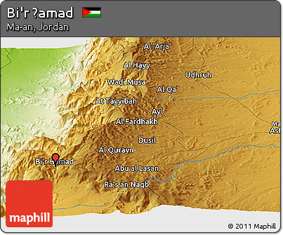Physical Panoramic Map of Bi'r Ḩamad
