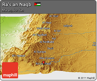 Physical Panoramic Map of Ra's An Naqb
