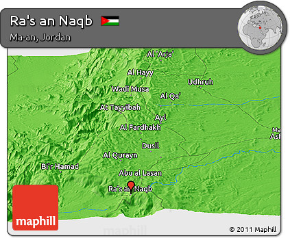 Political Panoramic Map of Ra's An Naqb
