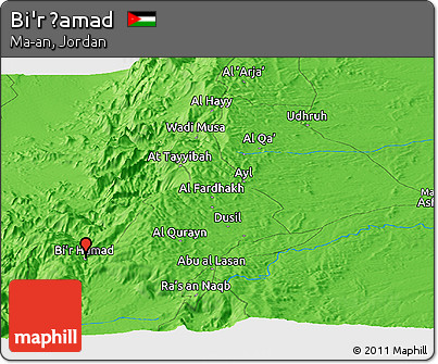 Political Panoramic Map of Bi'r Ḩamad