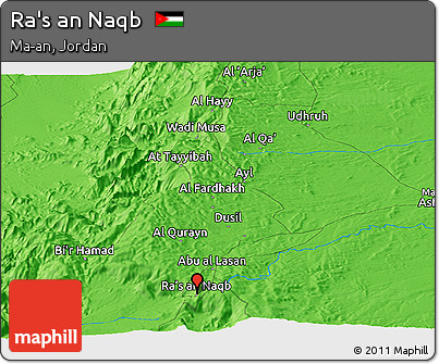 Political Panoramic Map of Ra's An Naqb