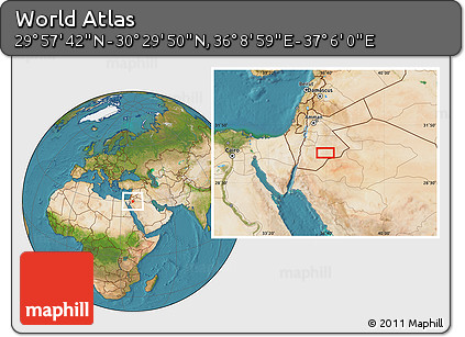 Satellite Location Map of the Area around 30° 13' 46" N, 36° 37' 30" E