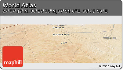 Satellite Panoramic Map of the Area around 30° 13' 46" N, 38° 19' 30" E