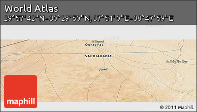 Satellite Panoramic Map of the Area around 30° 13' 46" N, 38° 19' 30" E