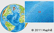 Physical Location Map of the area around 30° 13' 46" N, 38° 10' 29" W