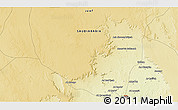 Physical 3D Map of the area around 30° 13' 46" N, 40° 1' 29" E