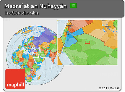 Political Location Map of Mazra`at An Nuhayyān