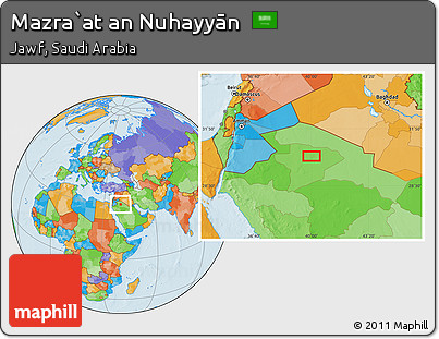Political Location Map of Mazra`at An Nuhayyān