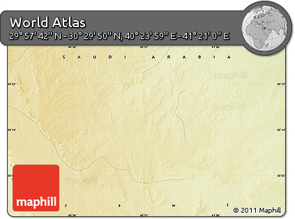 Physical Map of the Area around 30° 13' 46" N, 40° 52' 30" E