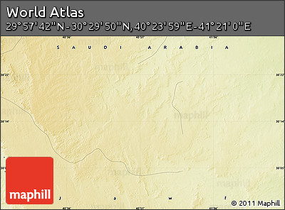 Physical Map of the Area around 30° 13' 46" N, 40° 52' 30" E