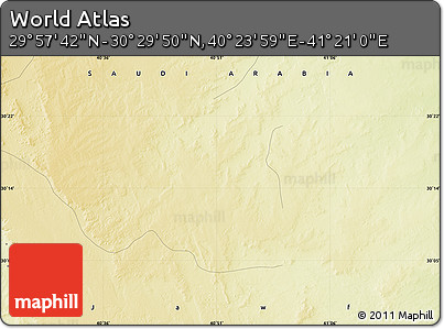Physical Map of the Area around 30° 13' 46" N, 40° 52' 30" E
