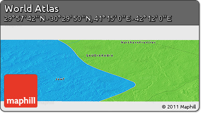 Political Panoramic Map of the Area around 30° 13' 46" N, 41° 43' 30" E