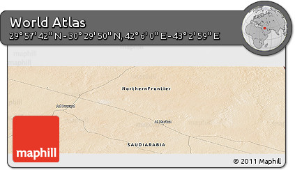 Satellite Panoramic Map of the Area around 30° 13' 46" N, 42° 34' 30" E
