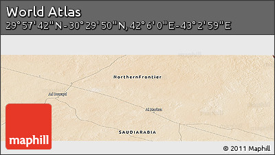 Satellite Panoramic Map of the Area around 30° 13' 46" N, 42° 34' 30" E