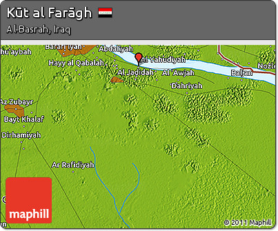 Physical 3D Map of Kūt Al Farāgh