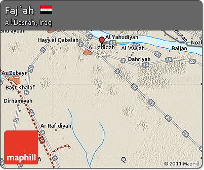 Shaded Relief Map of Faj`ah